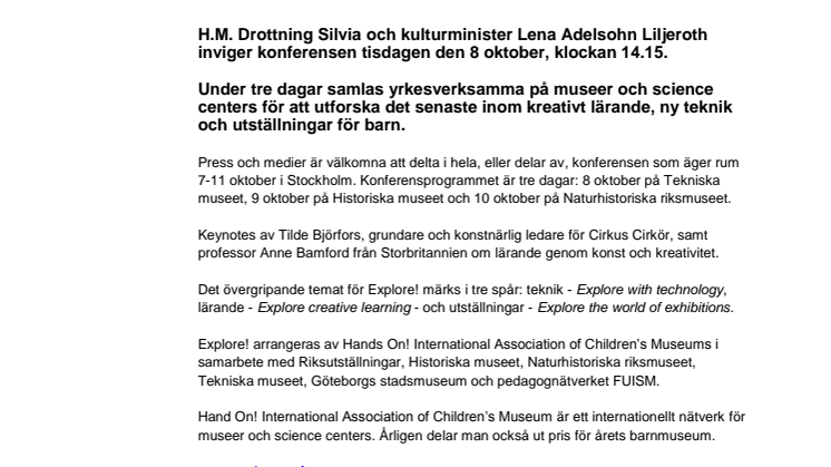 Möt framtidens barnkultur på internationella konferensen Explore! i Stockholm