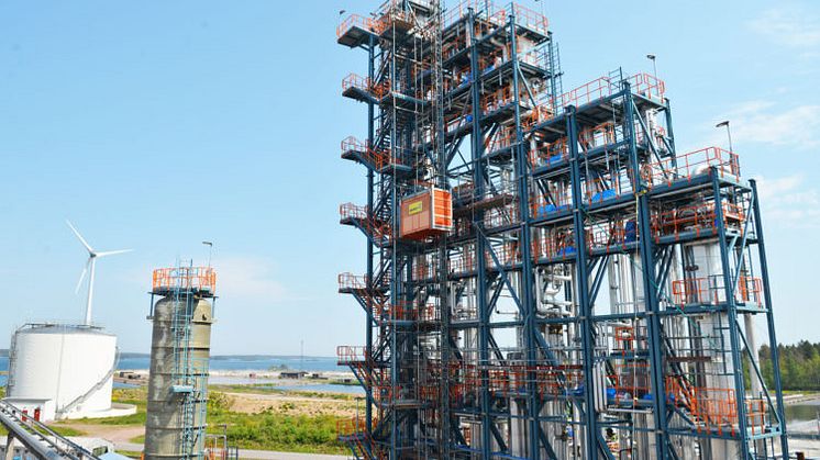 Södra börjar producera biometanol i en ny fabrik i Mönsterås vid årsskiftet. Foto: Södra