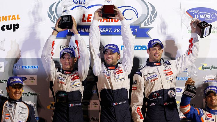 Franck Montagny, Stéphane Sarrazin og Alexander Wurz kom først over stregen i det klassiske Petit Le Mans