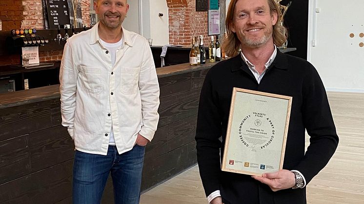 Lars Aaen Thøgersen (tv), Peter Larsen Kaffe og Jimi Kristensen, Volkerts Fylke er to af samarbejdspartnerne i Circular Coffee Community