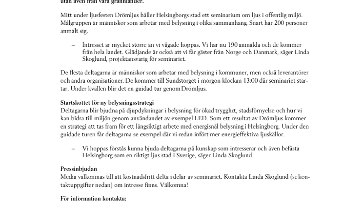 Stort intresse för ljusseminarium