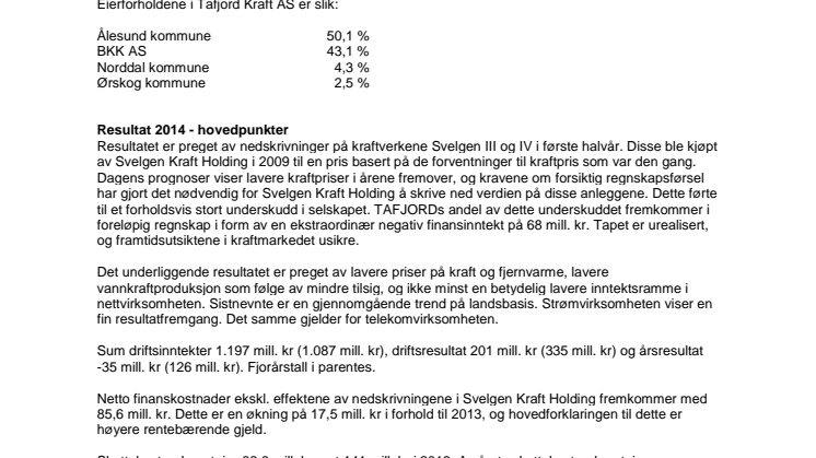 Negativt resultat for TAFJORD