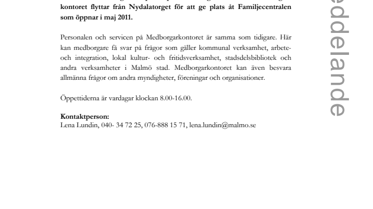 Fosies medborgarkontor flyttar