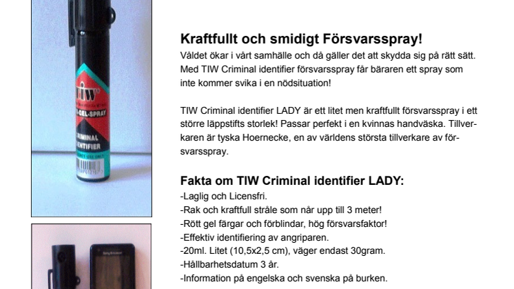 TIW Criminal identifier LADY