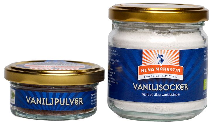 Äntligen äkta ekologiskt vaniljpulver och vaniljsocker från Kung Markatta