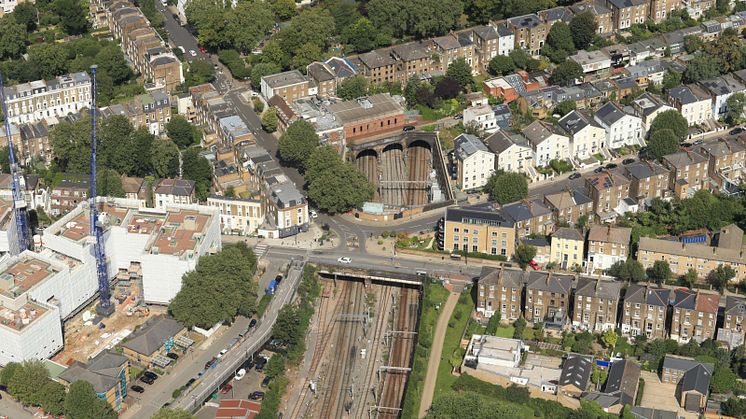 Upgrade: The bridge at Agar Road in Camden, North London, that is being replaced - download this and other images below