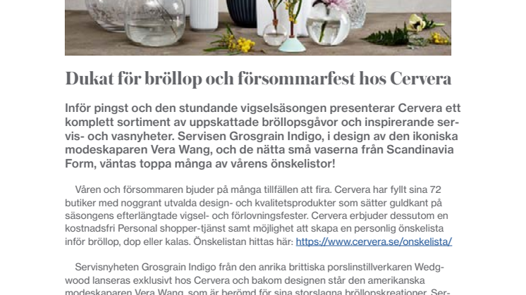 Dukat för bröllop och försommarfest hos Cervera 
