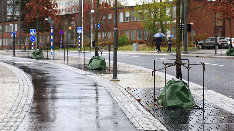 Företaget JOM har tagit fram en konstruktion som ska ta hand om dagvatten. Här från Sickla i Nacka kommun. Foto: Felix Oppenheim