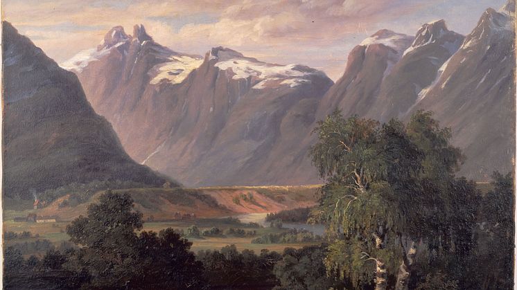 Målning "Norskt landskap" Karl XV (1856). 