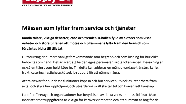 Ny mässa som lyfter fram service och tjänster