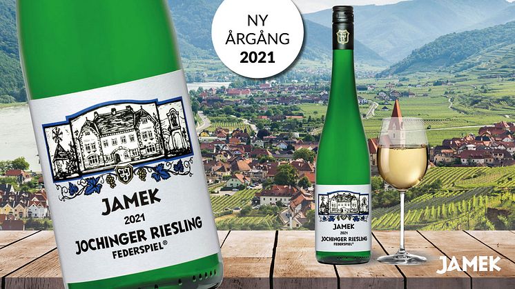 Den 10 mars lanseras årgång 2021 av Jamek Jochinger Riesling Federspiel. Ett lätt och fruktigt vitt vin med balanserad syra som passar bra till fisk, skaldjur och rätter av ljust kött som kyckling.