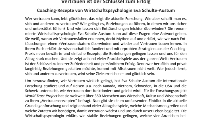 Presseinformation Schulte-Austum