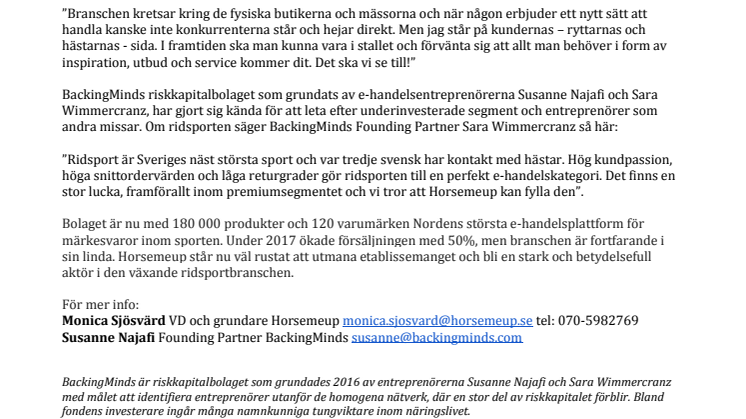 Horsemeup gasar - backas av entreprenörsprofiler