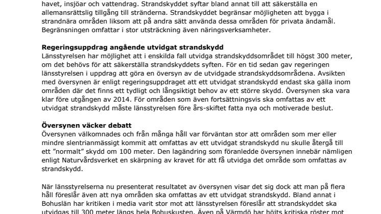 Debatt kring utvidgat strandskydd