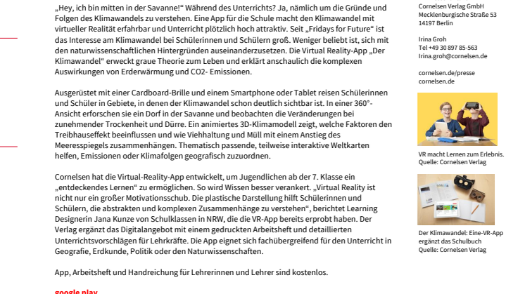 Virtual Reality bringt Klimawandel ins Klassenzimmer