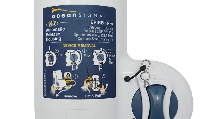 Hi-res image - Ocean Signal - The Ocean Signal SafeSea EPIRB1 Pro with Category 1 Auto Deploy Bracket 