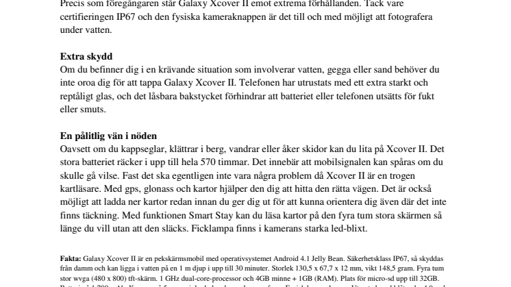 Tuffa tag: Samsung Galaxy Xcover II redo för action