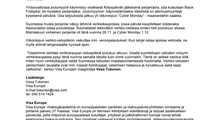 Joulukuun alun verkkokauppa piti pintansa edelliseen vuoteen verrattuna - Black Friday ja Cyber Monday rantautuneet Suomeen