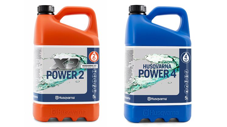 Nu lanserar Husqvarna en egen alkylatbensin i två varianter: XP Power 2 för 2-taktsmotorer och Power 4 för 4-taktsmotorer.