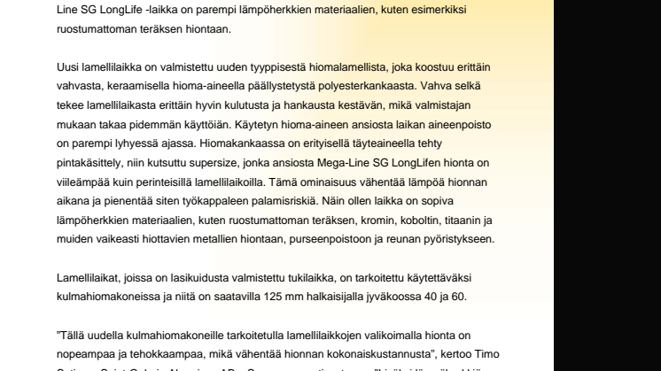 Uusi pitkäikäisempi lamellilaikka
