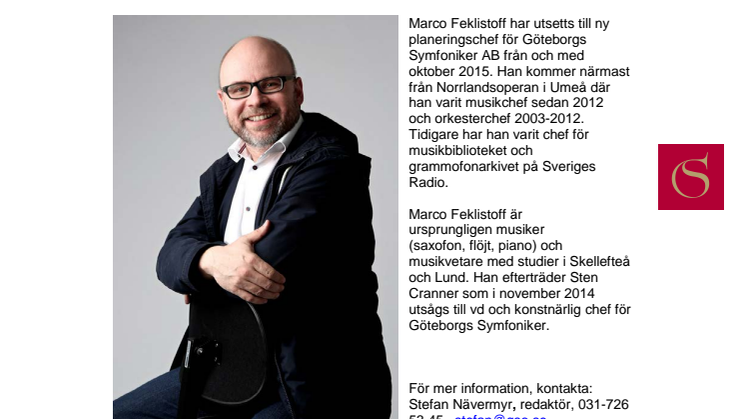 Göteborgs Symfoniker får ny planeringschef