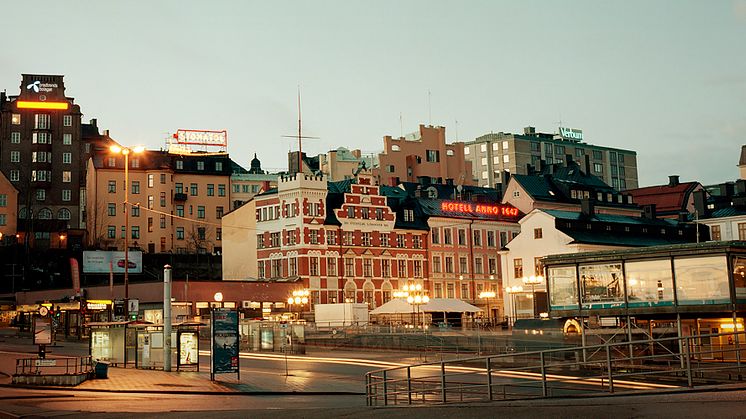 Vy över Slussen och Hotell Anno 1647