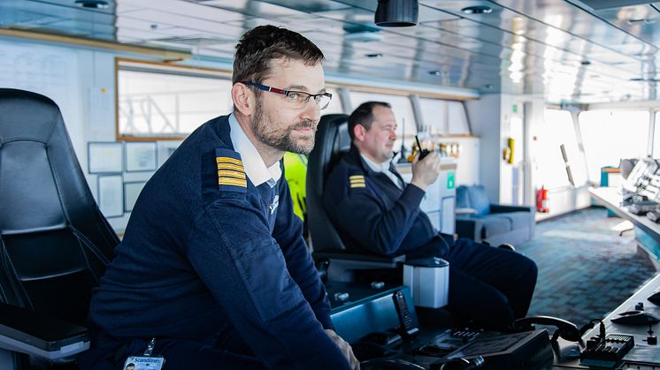 Scandlines captain Stefan Wehland and chief mate Thomas Bischoff