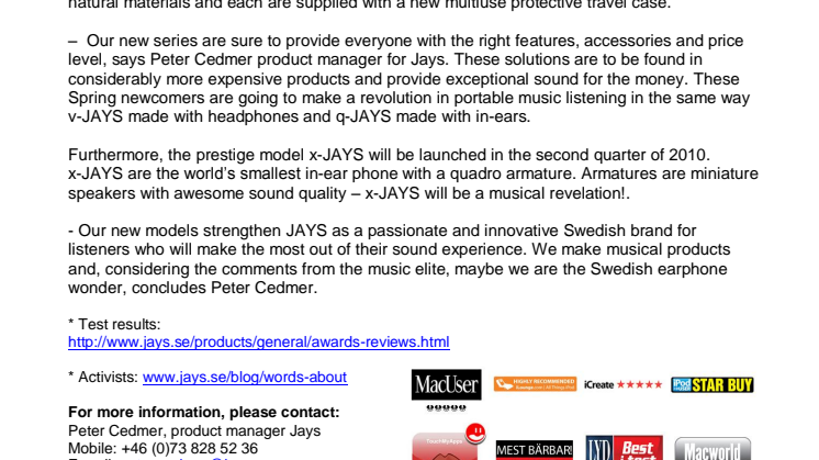 Jays launching seven new products 