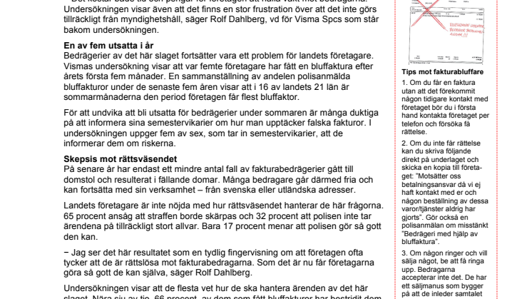 Höjd beredskap mot bluffakturor inför sommaren
