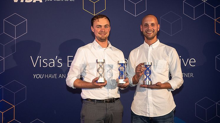 Bildinfo: Links, Stephan Leppler, Mitbegründer und CEO von MotionTag, rechts, Nikolai Skatchkov, Mitbegründer und CEO von Circula. Quelle „Visa“