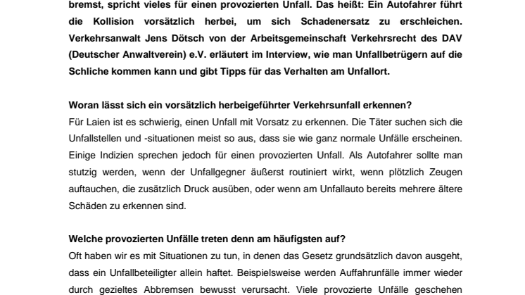 Betrügern im Straßenverkehr das Handwerk legen: Verdacht auf einen provozierten Unfall – was nun?