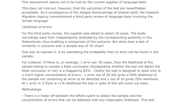 ​EA20, reviewing and language tests