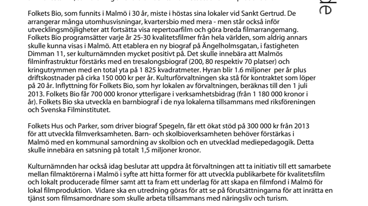 Malmö gör storsatsning på film