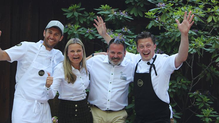 Lantmännen Unibake og Flying Culinary Circus på Unibakedagen 2018. Fra venstre: Mathias Spieler Bugge, Aina Hagen, Thomas Bjarkholm og Tor Jørgen Kramprud Arnesen. 