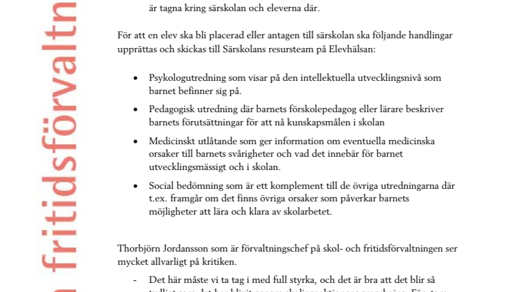Särskolegranskning Helsingborgs stad