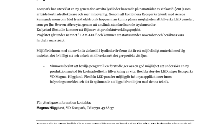 Bidrag till studie för att trycka belysning på plastfilm