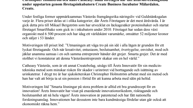 Prisregn över Creates företag på Guldstänk