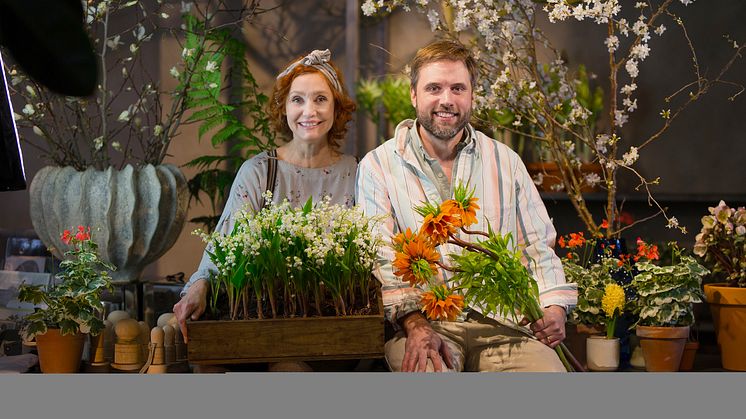 Trädgårdsmästaren Linda Schilén och floristen Johan Munter leder Trädgårdsmorgon.