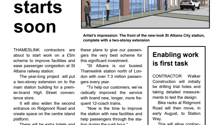 St Albans station redevelopment starts soon