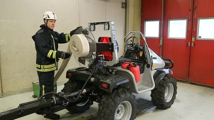 Demonstration av Vimeks hydrauliska slangupprullare