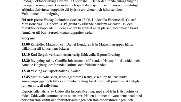 Nu invigs Sveriges första esportshall