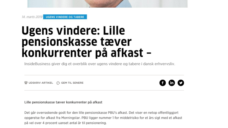 Afkast: PBU ligger nr. 1 på alle parametre