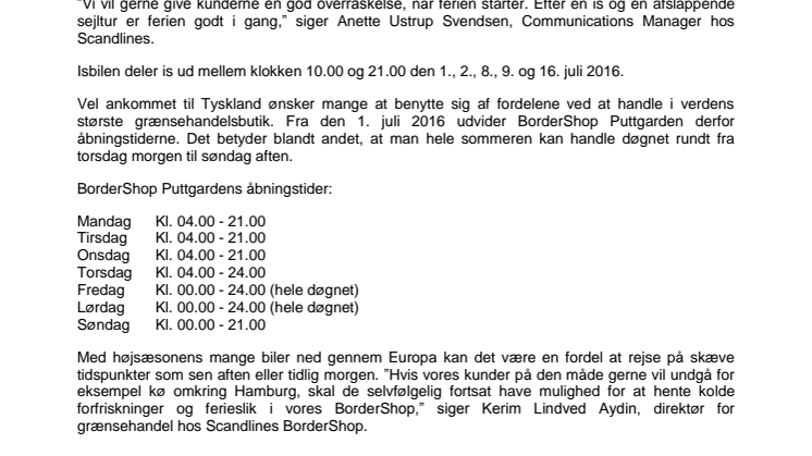 Scandlines byder på gratis is 