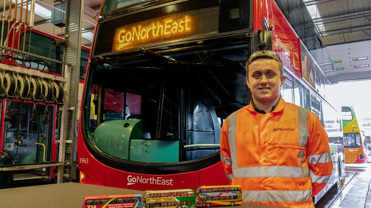 Bus engineer Jack Callaway has collected model Go North East buses since childhood.