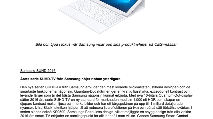  CES 2016: Samsung presenterar revolutionerande nyheter