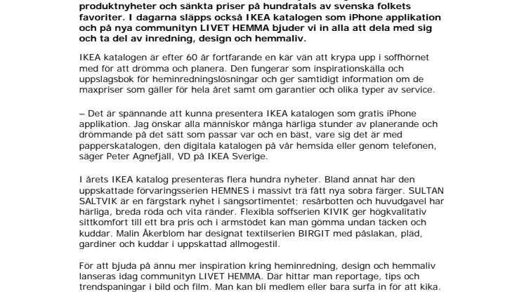 IKEA Katalogen fyller 60 år - Det är insidan som räknas!