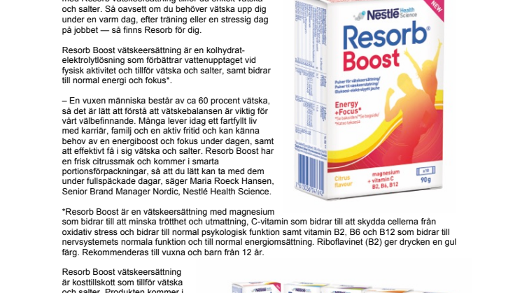 Energi och Fokus* med Resorb Boost 
