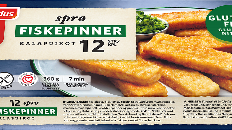 Findus sprø fiskepinner (glutenfri)