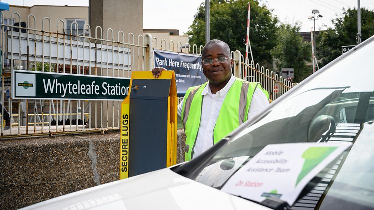Ready to assist - a mobile assistance team member at Whyteleafe station 2
