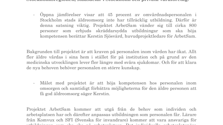 Ca 40 miljoner satsas på att kompetensutveckla äldreomsorgspersonal